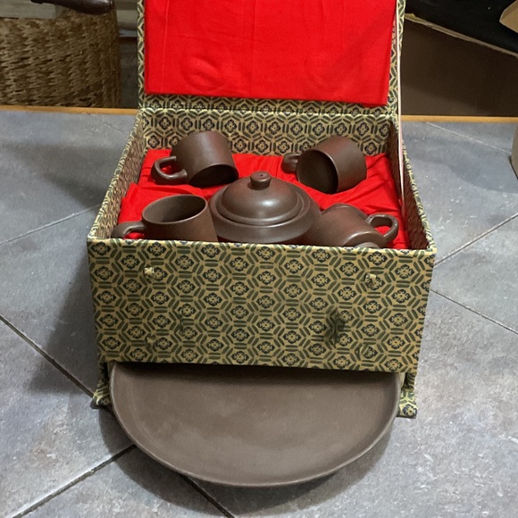 Vintage Yixing Zisha Clay tea set in its own box